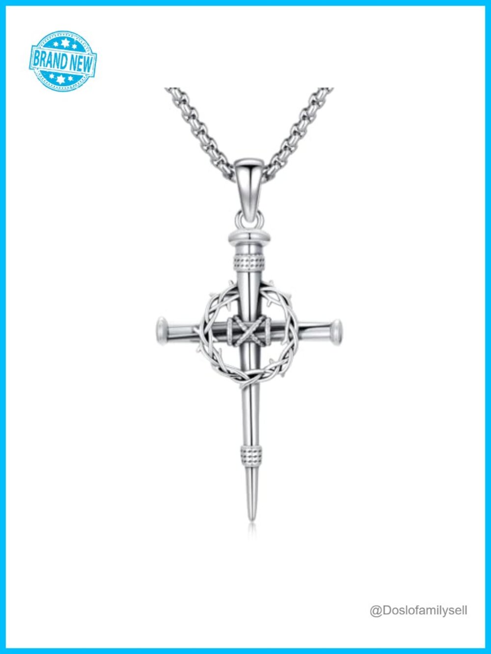 925 Sterling Silver Cross Necklace Pendant Christian Jewelry Gift